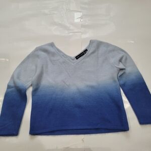 Blue and white ombre sweater